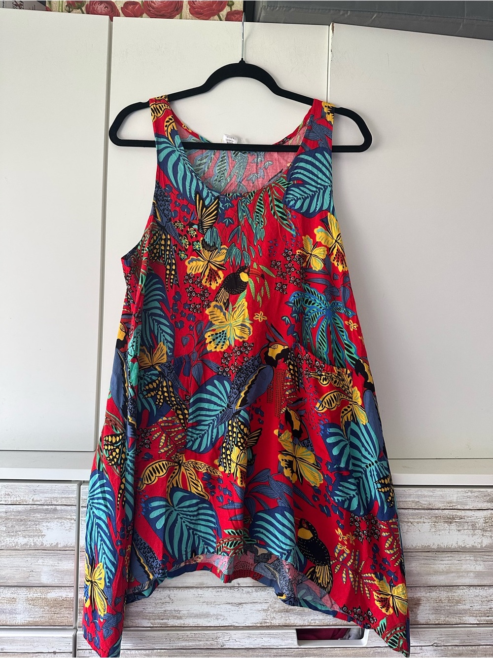 🌺 Island Planet Miami Beach Tropical Toucan Tank Fishtail Tunic Cover-Up